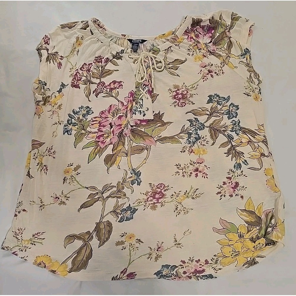 Chaps Women's Size Large Floral Blouse